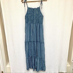 WILD FABLE BLUE & WHITE TIERED MAXI DRESS SIZE LG!
